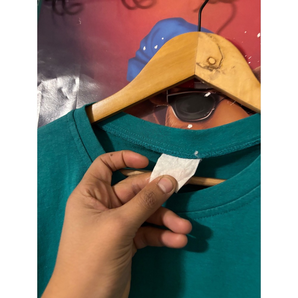 Teal Solid Basic T Shirt Mens Oversized Comfort F… - image 3